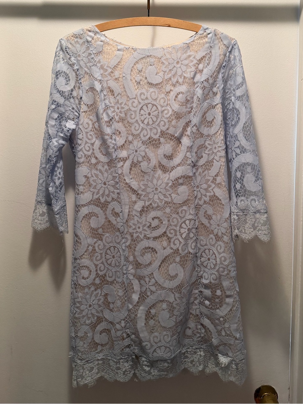 English Factory Light Blue Lace Midi Dress
